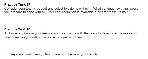 Practice Task 17 Consider your team's budget and select two items