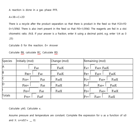 Please fill in the missing values in the table above. The