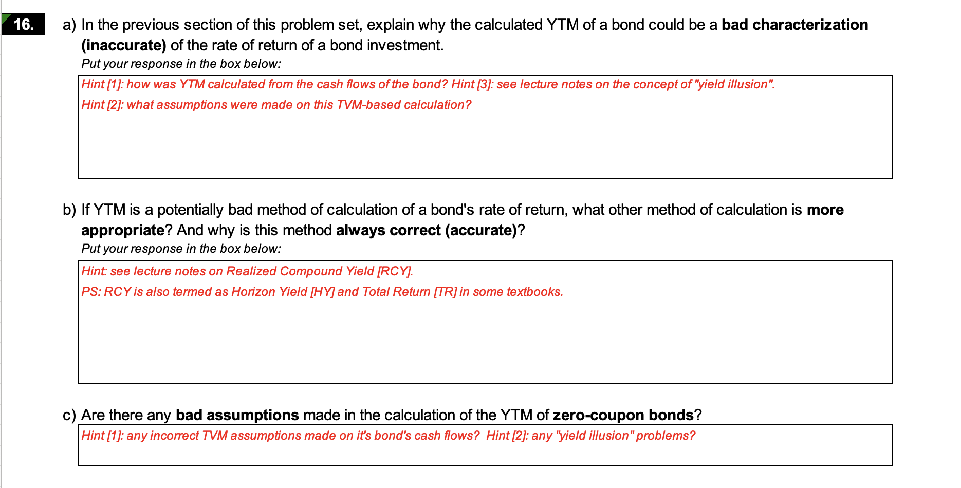  a) In the previous section of this problem set, explain why