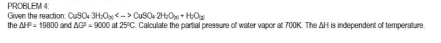 in Hydrates The equilibrium constants for the dissociation of hydrates are given