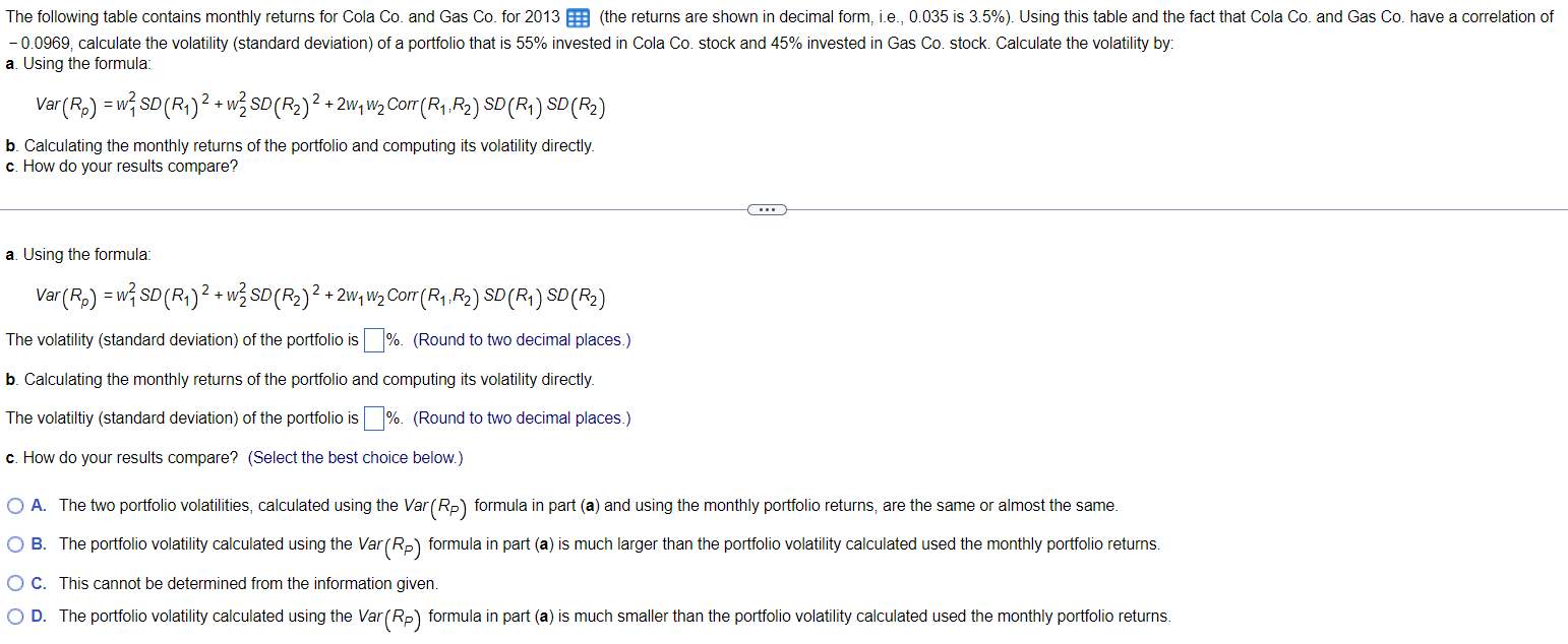 Chapter 12 - Q5 (NEW): Please answer the questions in full as