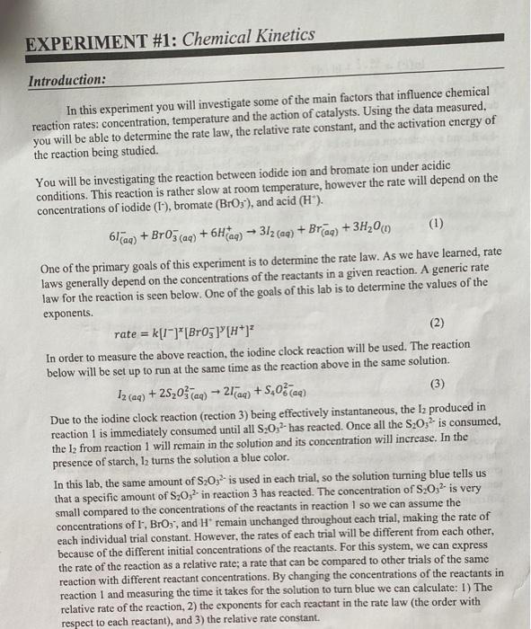 put some data/stoichiometry as well to help. Data and Calculations: Concentration and