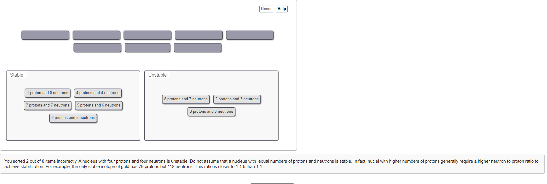  In the PhET simulation, make sure that the checkbox Stable/Unstable in