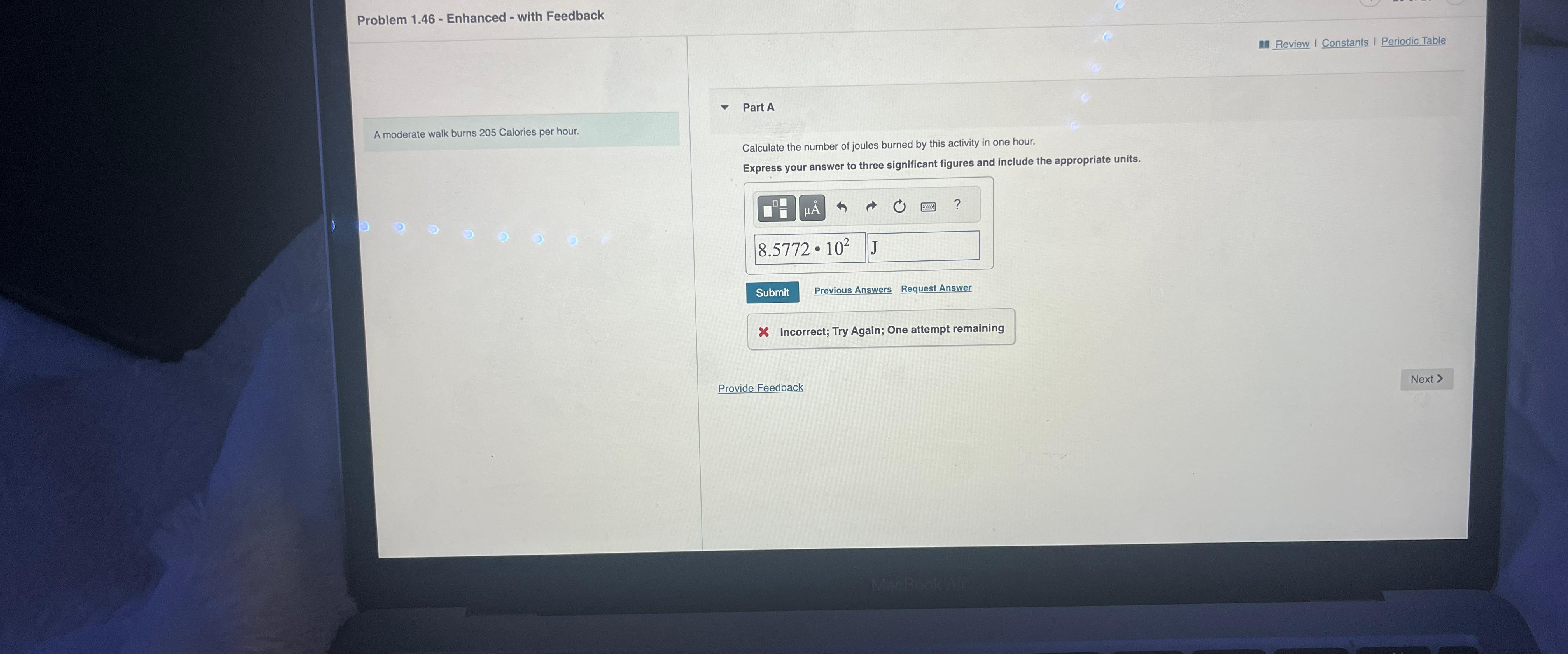  Problem 1.46- Enhanced - with Feedback Review I Constants I Periodic