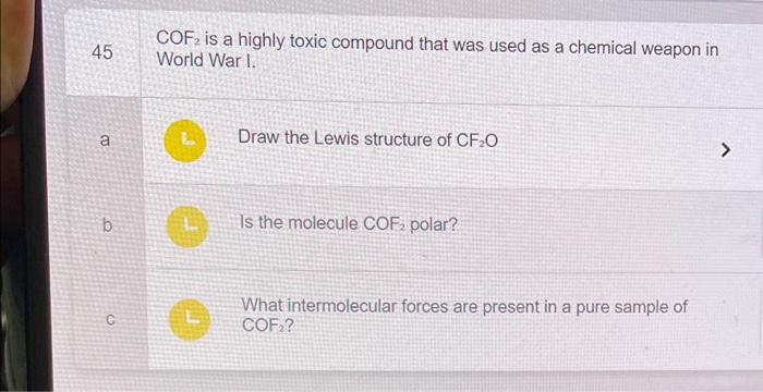  COF2 is a highly toxic compound that was used as a