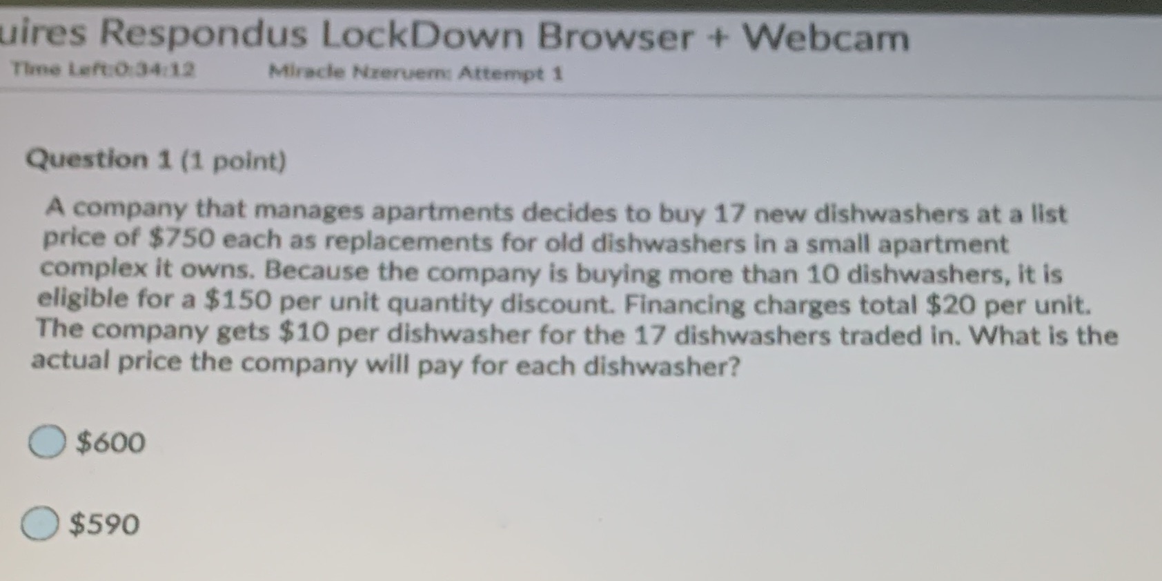  uires Respondus LockDown Browser + Webcam The Left 0 34:12 Miracle