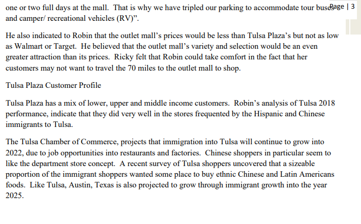 store has several clothing sections, a food court, an electronics section, three