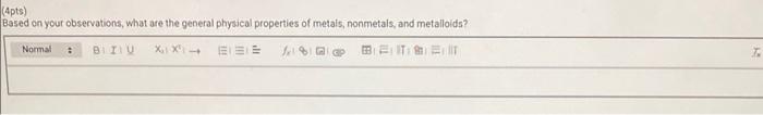 what are the general physical properties of metals, nonmetais, and metalloids