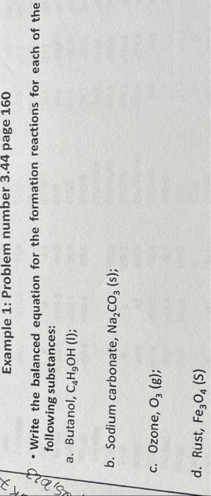  Example 1: Problem number 3.44 page 160 - Write the balanced