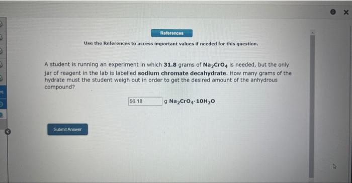  Use the References to access important values if needed for this