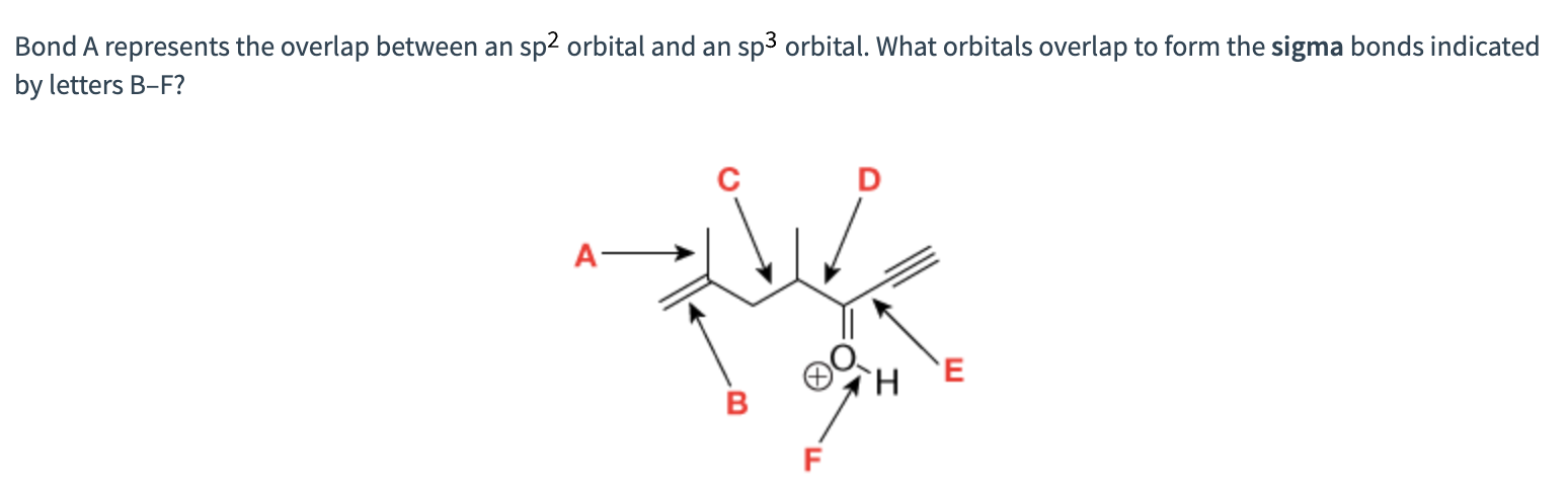  Bond A represents the overlap between an sp2 orbital and an