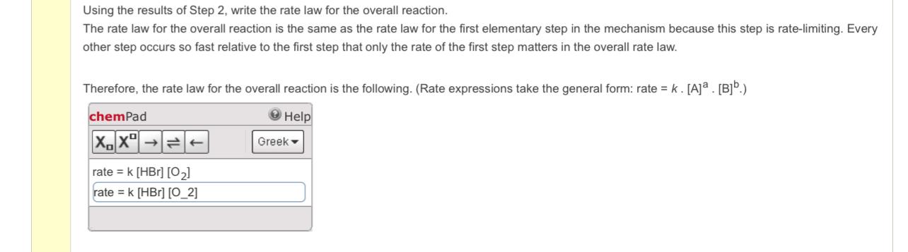  Using the results of Step 2, write the rate law for