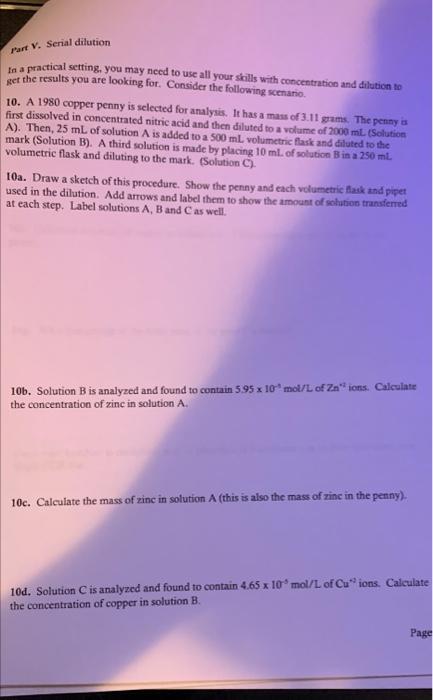  party. Serial dilution In a practical setting, you may need to