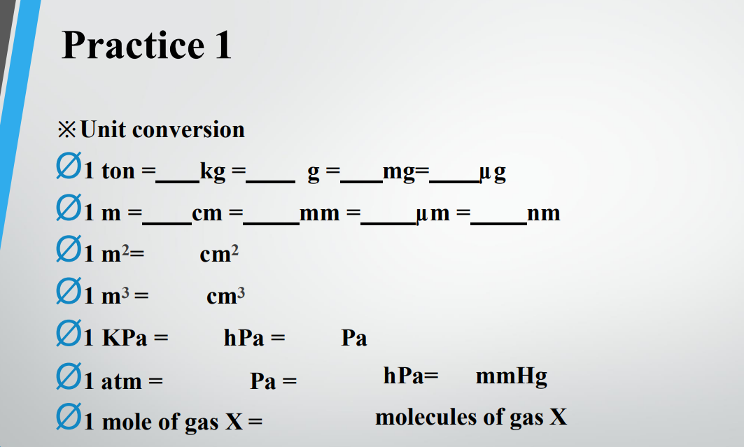 Please answer thanks Practice 1 X Unit conversion 1 ton - kg