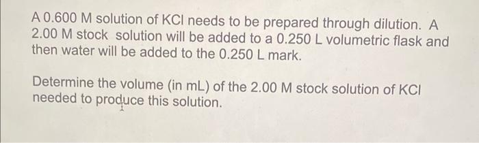 water that needs to be added to 25.0 mL of a 0.250MNaBr