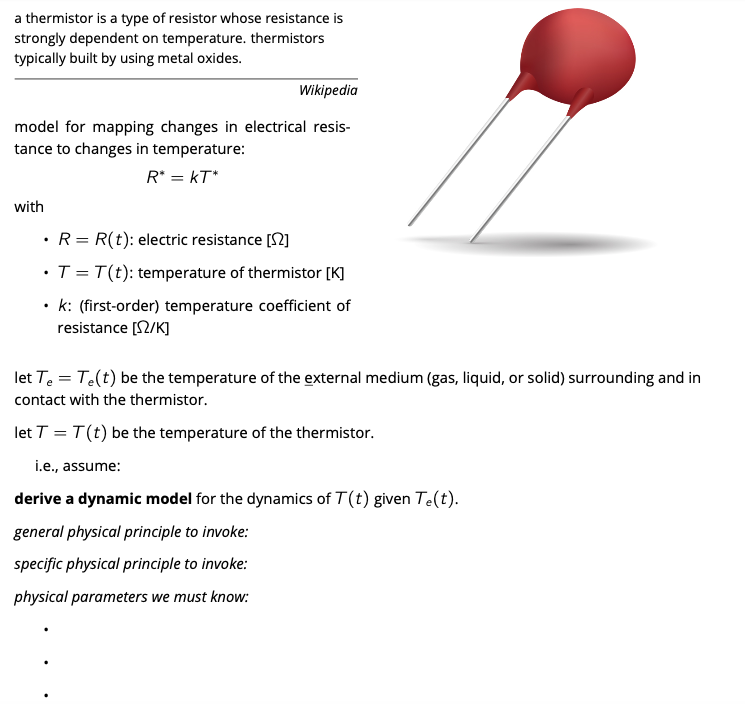response. what is the response T(t) to a step input in Te(t)?