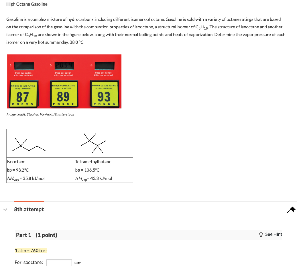 need help with part one High Octane Gasoline Gasoline is a complex