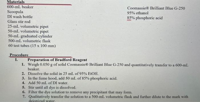  create a serial dilution procedure table using 11 concentration standards for