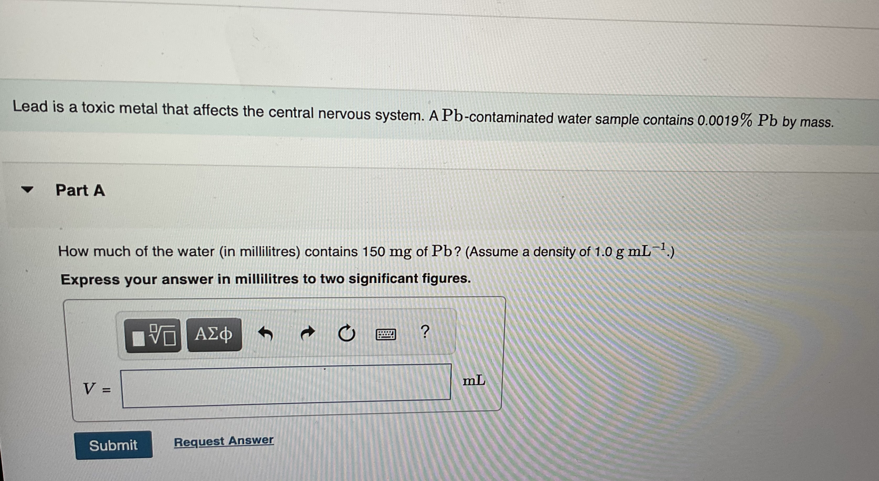  Lead is a toxic metal that affects the central nervous system.