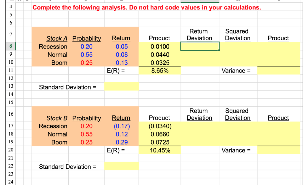 4 Complete the following analysis. Do not hard code values in