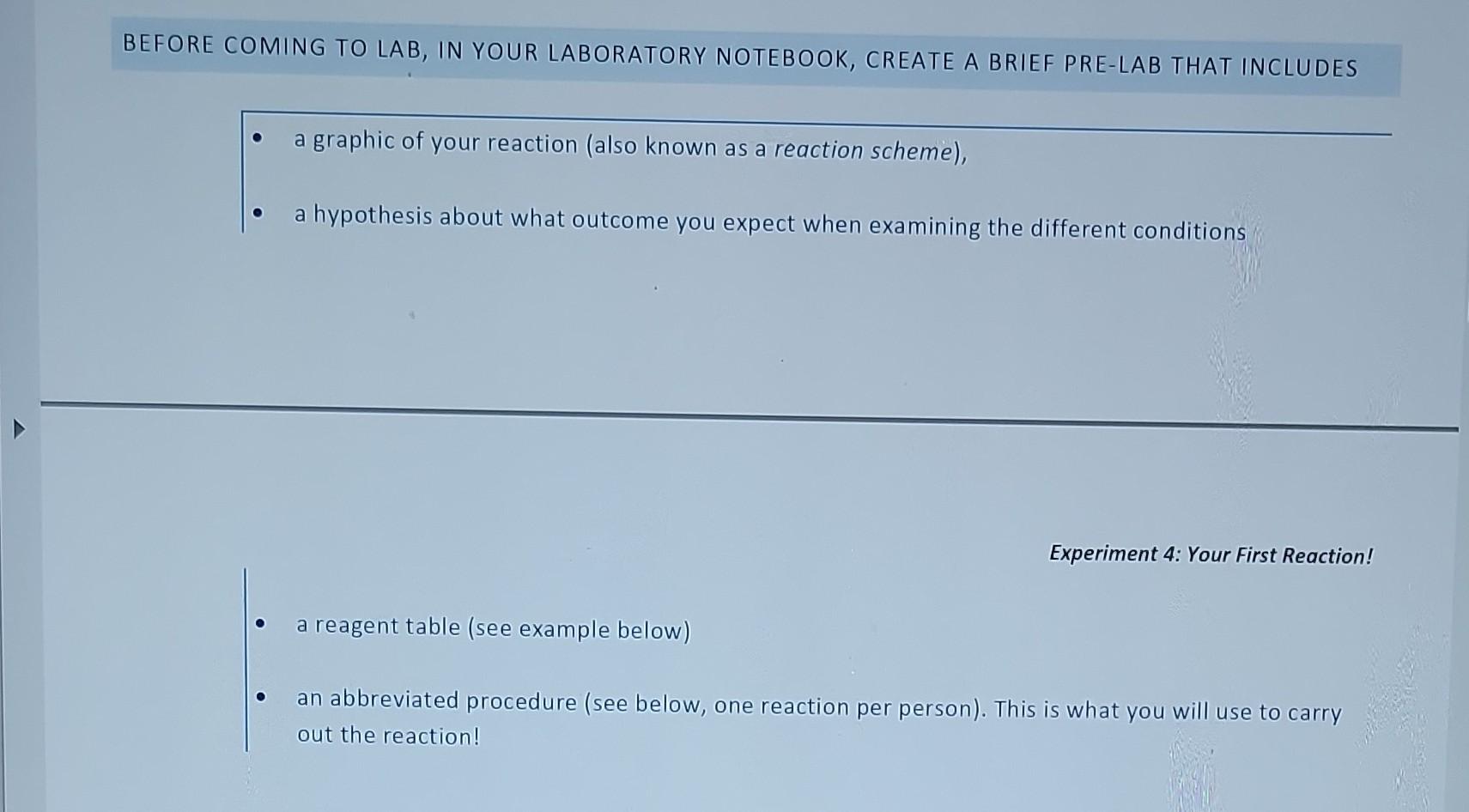  I need help creating a reaction scheme. FORE COMING TO LAB,