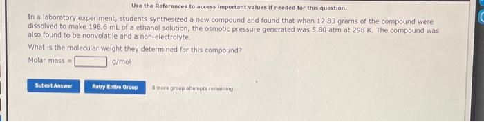  Use the References to access important values if needed for this