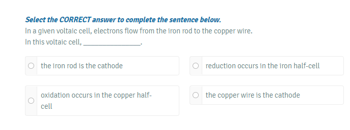 Select the CORRECT answer to complete the sentence below. In a