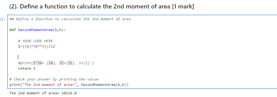 to: (1) Calculate the 2nd moment of area (2) Determine the Maximum