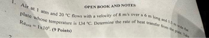  OPEN BOOK AND NOTES Plate whose atm 20C flows with a