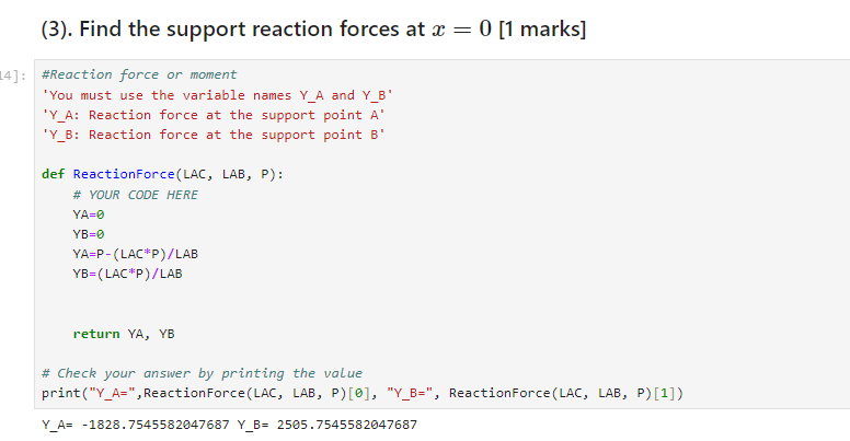 Bending Stress (3) Draw bending moment distribution diagram Instructions: Geomertical and Material