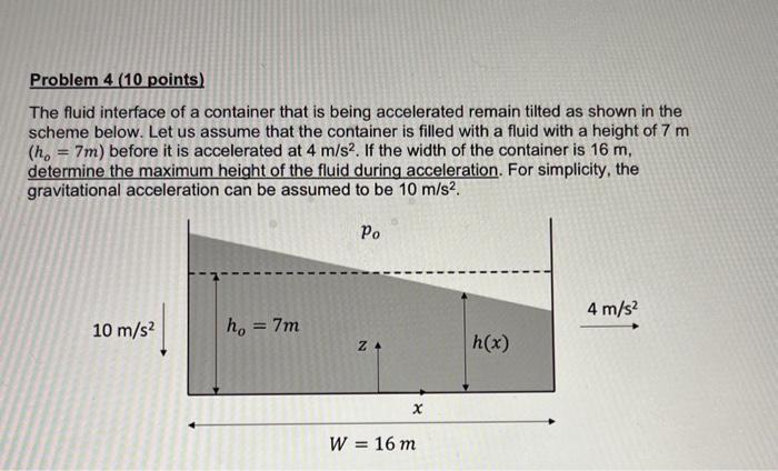  Problem 4 (10 points) The fluid interface of a container that