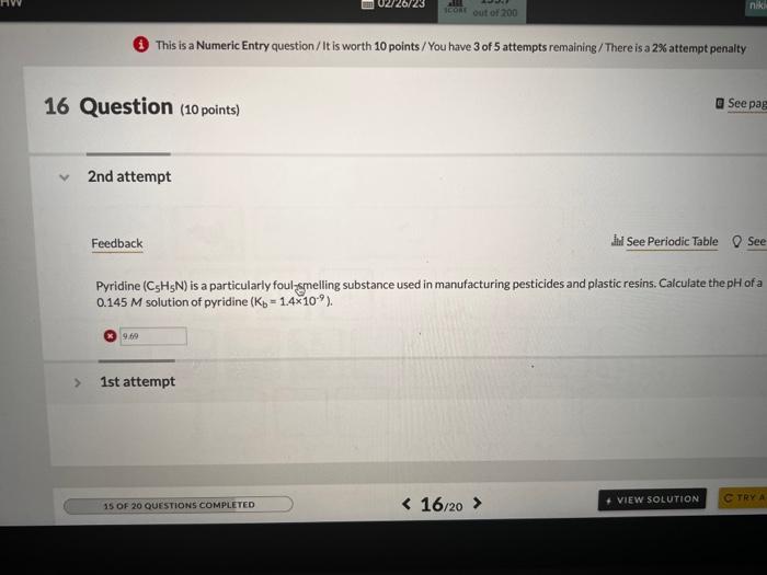  (3) This is a Numeric Entry question / It is worth