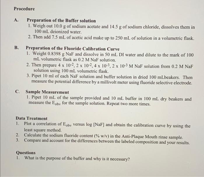 of the fluoride ion-selective electrode to determine the fluoride concentration in commercial