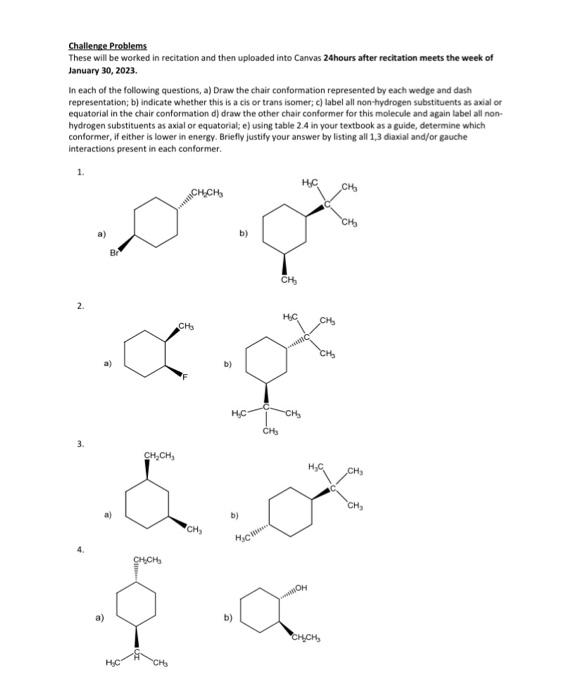  Challenge Problems These will be worked in recitation and then uploaded