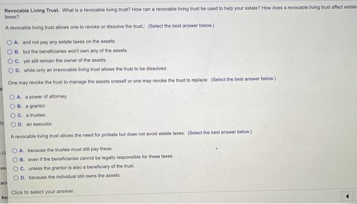 please answer :) Revocable Living Trust. What is a revocable living trust?