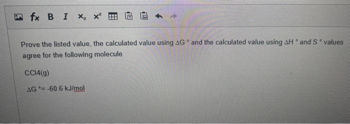  Prove the listed value, the calculated value using AG and the