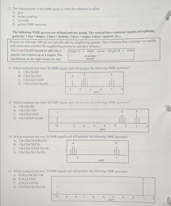 ' 2NM R signals are expected for this molecale? CH4CCO)CH2CH2CH3 A. 3