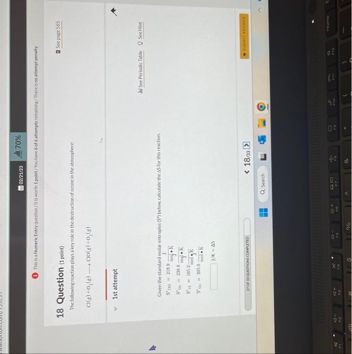  (1) This is a Numeric Entry question/ It is worth 1