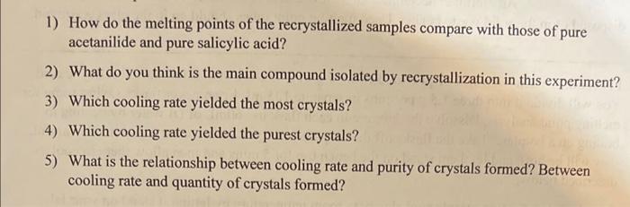 Please help. Thank you so much. 1) How do the melting points