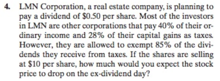 In the problems below, you can use a risk premium of 5.5%