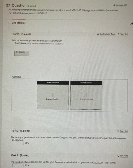 point) HSetferiosetable 0.5eeHt Which fuel has the reater fuel value. gatoline or