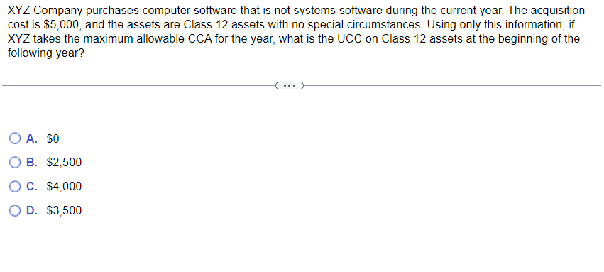  XYZ Company purchases computer software that is not systems software during
