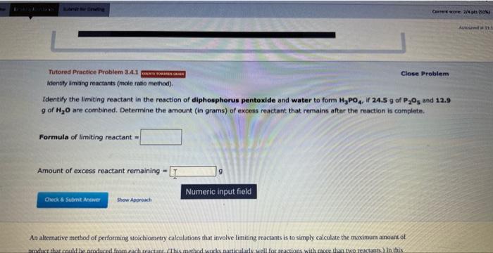 soon as posable plese Identify the Uimiting reactant in the reaction of