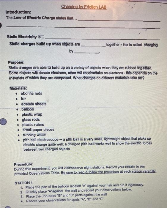 sciece Statce charges bulld up when objects are together - thits is