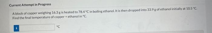 H2O originally at 35.3C. Compute the final temperature (in C ). eTextbook