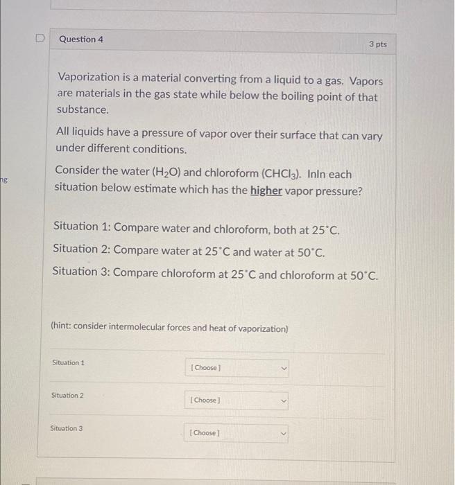  Vaporization is a material converting from a liquid to a gas.