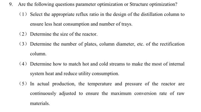 kindly help Are the following questions parameter optimization or Structure optimization? (1)