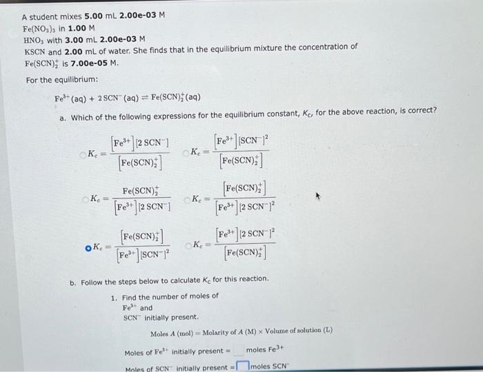 please answer and explain a, and b 1-5 thanks A student mixes