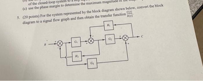  of the closed-loop system (c) use the phase margin to determine