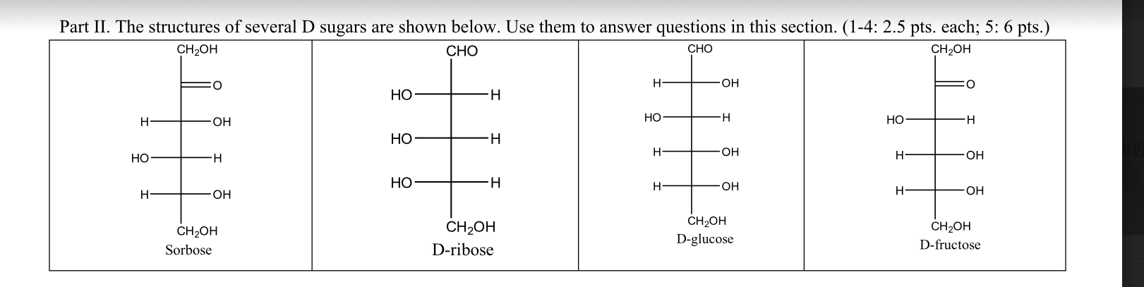 USE Structures to answer questions 4 and 5 Part II. The structures